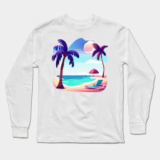 Summer lover, beach, palm trees. Long Sleeve T-Shirt